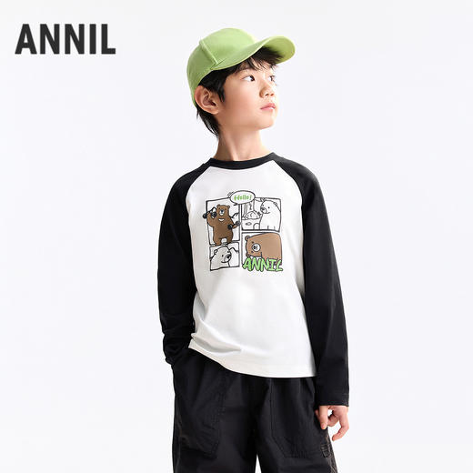 男女童圆领长袖针织衫春季新款安奈儿童装EM611744 商品图1