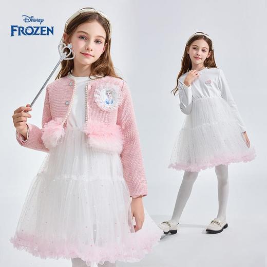 迪士尼童装女童套装女孩长袖艾莎公主裙两件套儿童小香风外套春装 商品图2