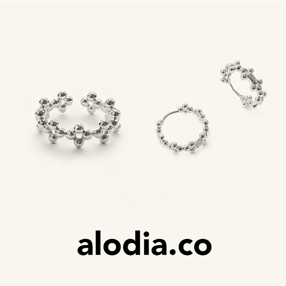 【R24026-s】alodia.co 莫奈四照小花珠珠戒指耳环 925银珠长期主义百搭简约小众高级感RJ136