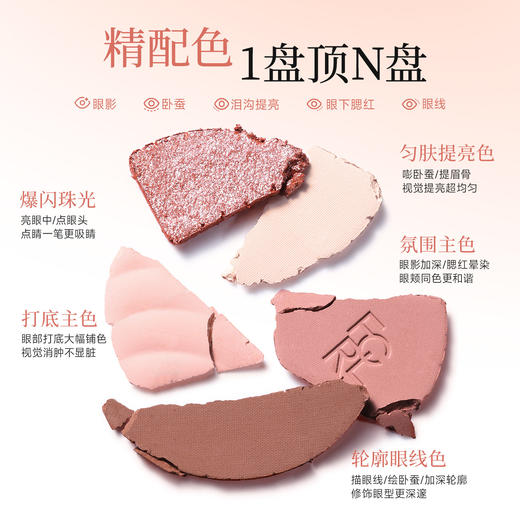 【新品】菲鹿儿四色眼影粉盘大地色珠光哑光爆闪亮片日常初学者多用 商品图1
