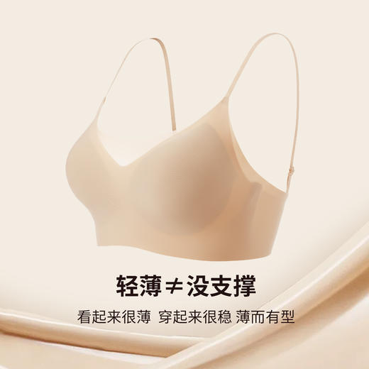 弗利少女软支撑粉底液内衣新款无痕内衣细肩带宽肩带隐形肤色内衣 商品图4
