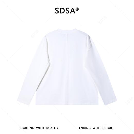 OAS2852SDSA男装2026新款高贵轻奢韩版百搭纯色开领散边长袖T恤时尚简约 商品图5