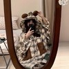 ins趣味系列连帽格子斗篷睡衣少女家居服-纪念日百货门店同款169696058 商品缩略图0