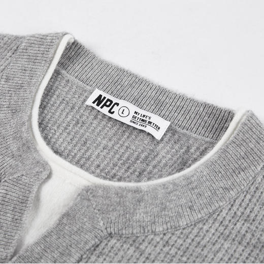 NPC潮牌撞色假二件针织衫肌理华夫格老钱风百搭潮流款NP61SW08 商品图2