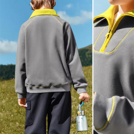 裁缝学苑TH21新款加绒翻领儿童卫衣纸样卫裤套装插肩半拉链打版裁剪图纸 商品图1