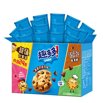 趣多多香脆曲奇饼干经典巧克力原味共510g含24包休闲零食 早餐下午茶 商品图1