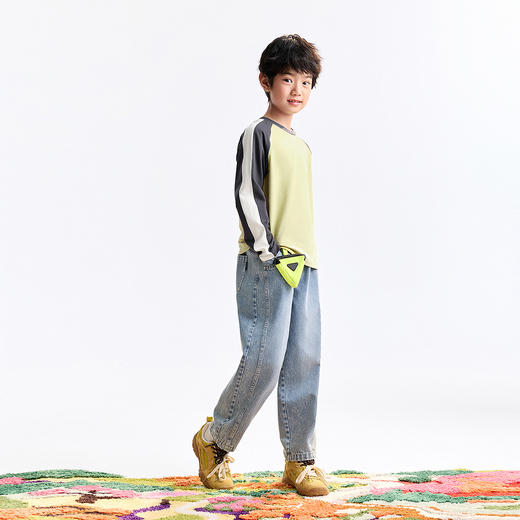 男女童圆领长袖针织衫春季新款安奈儿童装EM611742 商品图3