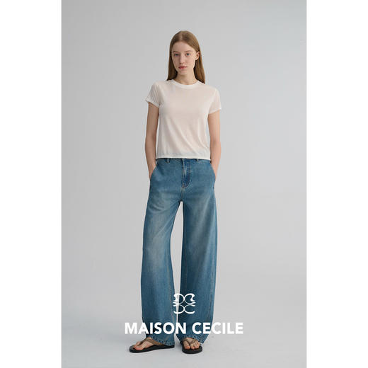 MAISON CECILE 三色|天丝羊毛混纺百搭柔软亲肤圆领正肩显瘦T恤 商品图4