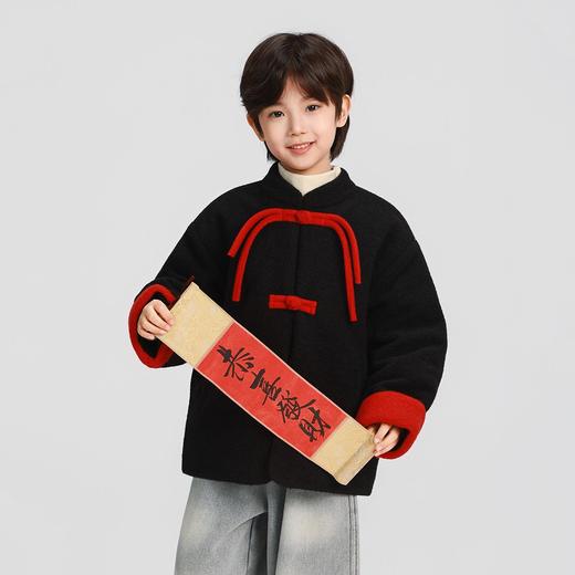 男童拜年服2025新款秋冬儿童冬装唐装中式汉服加厚外套喜庆过年服 商品图1