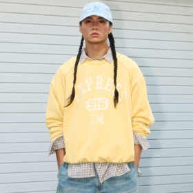 GOODBAI 916 EXPRESS 复古休闲宽松字母圆领毛圈卫衣