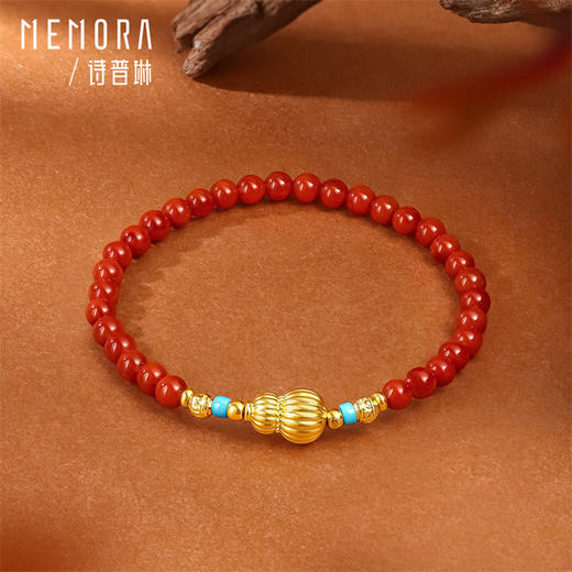 【新品首发】足金福禄南红手串 黄金葫芦手串 臻玉系列女士礼物MEMORA诗普琳MB010201 商品图5
