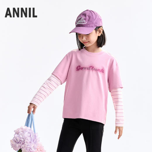 男女童圆领长袖针织衫春季新款安奈儿童装EM611743 商品图2