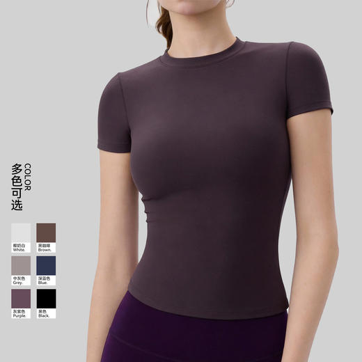 YOGACODE【火树银花系列】新款瑜伽短袖女圆领健身上衣罩衫DWY116020-KJ 商品图0
