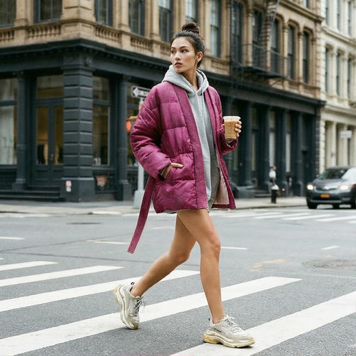 NANSONGSILK/NS桑蚕丝国风新中式V领系带鹅绒服547118南宋 商品图1