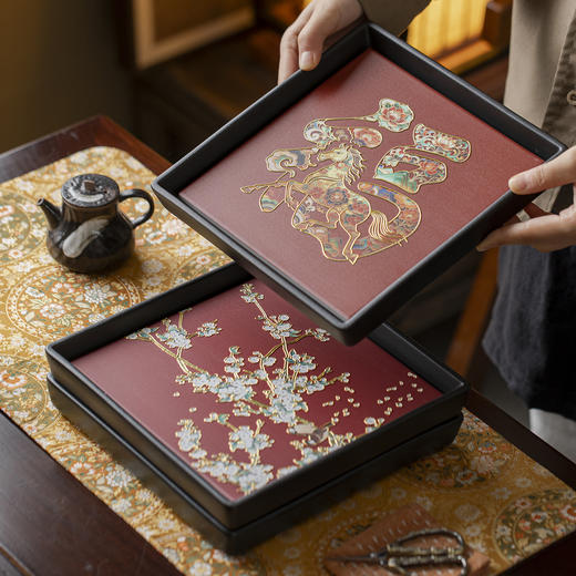 中国红多功能盘|新年氛围马上有了！茶盘/水果盘/坚果盘 商品图9