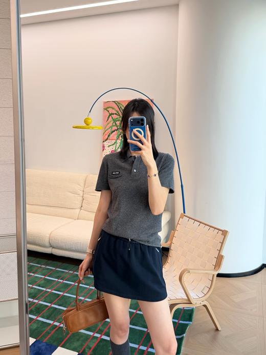 缪缪 灰色针织polo衫(KX*MM) 商品图3