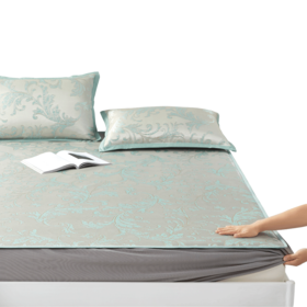 VP924176402028 博洋家纺 【热销】加密可水洗可机洗折叠冰丝席二三件套提花软席床单凉席子【1.8cm床/180*200cm（三件套）】