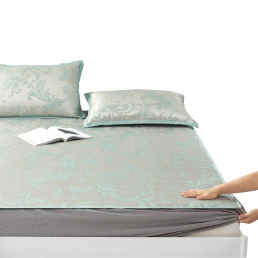 VP924176402028 博洋家纺 【热销】加密可水洗可机洗折叠冰丝席二三件套提花软席床单凉席子【1.8cm床/180*200cm（三件套）】 商品图0