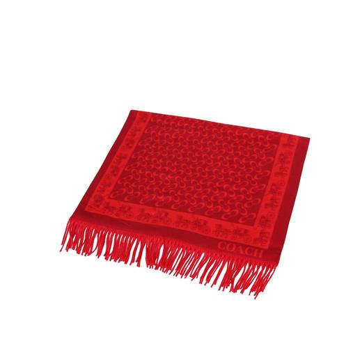 正红老花围巾，甄选柔软亲肤的羊毛混纺面料 商品图0