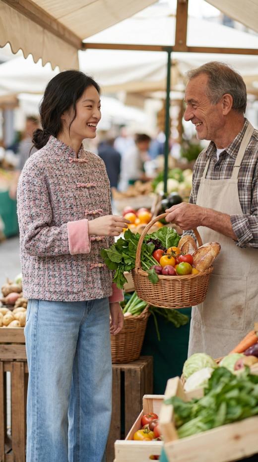 中式撞色拼接袖前短后长立领外套 商品图4