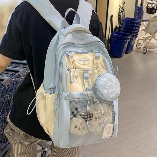 小学生书包女孩高颜值粉色初中女生小食量痛包可爱大容量双肩背包 商品图2