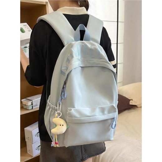 黑色书包初中女生简约高颜值ins风双肩包女潮流大学生运动背包潮 商品图3