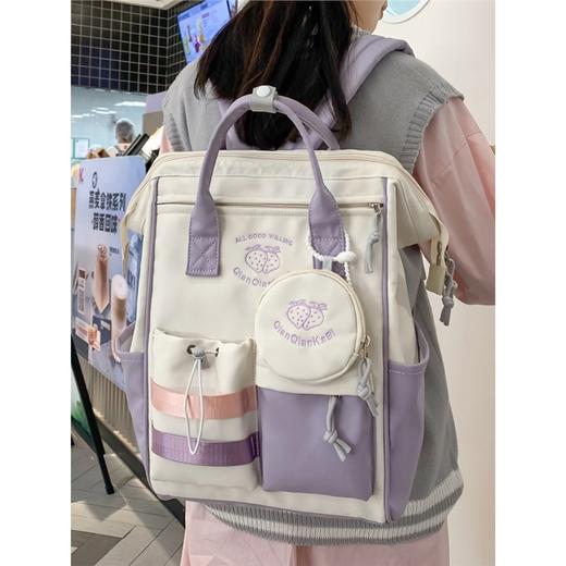 中点 新款乐天书包女大学生母婴妈咪包日系ins可爱双肩背包电脑包 商品图2