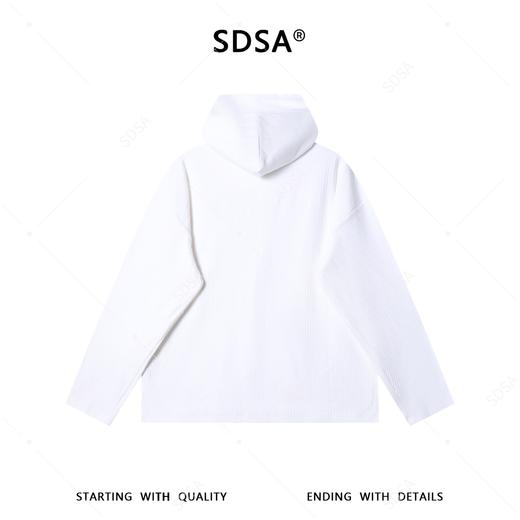 1758SDSA男装2026新款高贵轻奢韩版简约纯色竖纹连帽长袖T恤百搭宽松 商品图5