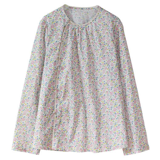 牧衣游原创 80支新疆长绒棉印花衬衫春季新款素雅文艺衬衣 禾稻 商品图4