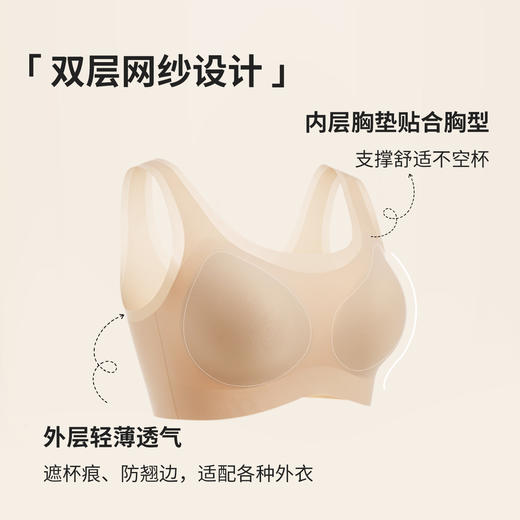 弗利少女软支撑粉底液内衣新款无痕内衣细肩带宽肩带隐形肤色内衣 商品图3