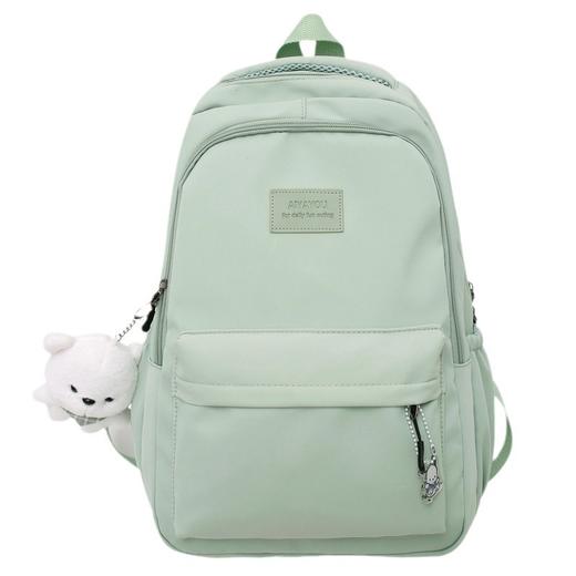 森系大容量高中大学生书包女简约百搭ins校园风双肩包女电脑背包 商品图4