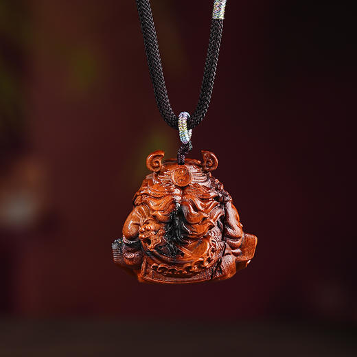 雷枣木钟馗Q版吊坠小众设计雕刻吊坠装饰小巧随身饰品 商品图4