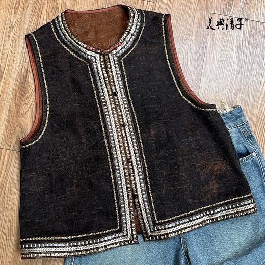 2026春装新中式简约圆领无袖单排扣盘扣马甲 商品图0