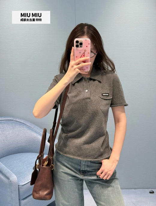 缪缪 灰色针织polo衫(KX*MM) 商品图10