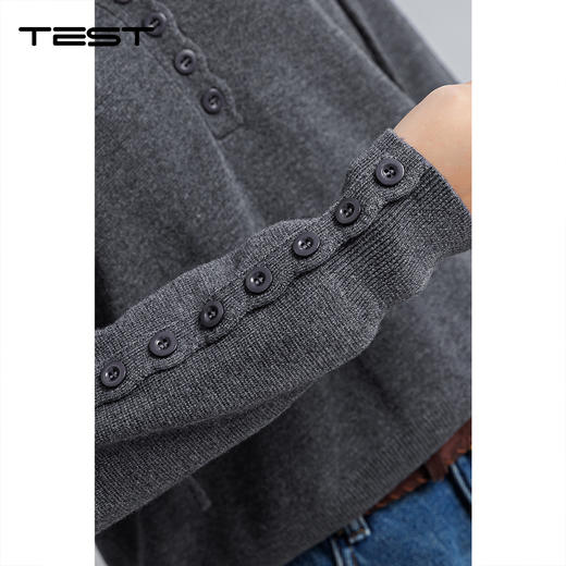 春上新半开襟慵懒风宽松显瘦软糯风毛衣1261003 商品图3