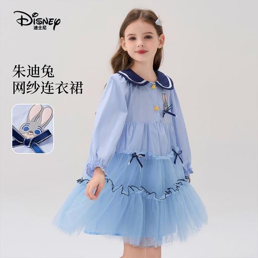 迪士尼童装女童连衣裙疯狂动物城兔子警官中大童纯棉学院儿童裙子 商品图1