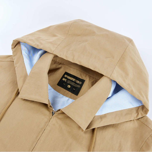 NPC潮牌棉混纺休闲连帽夹克帽子可拆卸下摆帽里条纹撞色NP5CTJ26 商品图2