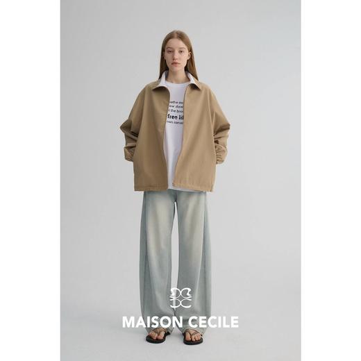 MAISON CECILE 棉羊绒内里白色拼接设计休闲复古休闲廓形夹克外套 商品图4