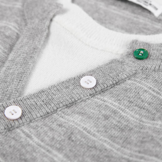 NPC潮牌撞色假二件针织毛衣12针细针窄条纹亨利领长袖NP61SW07 商品图3