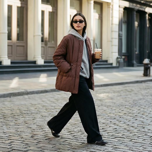 NANSONGSILK/NS羽绒服新中式进口中空纱高定90白鹅绒服2025冬新款精致收腰短款鹅绒服M1D547111S南宋 商品图8