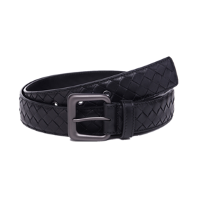 271932V4650100095 BOTTEGA VENETA 【编织针扣】男士经典牛皮革商务休闲3.5CM宽腰带皮带【95】