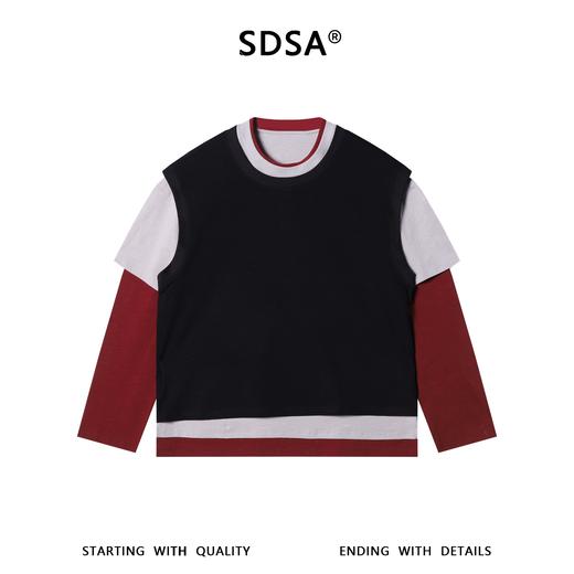 26011SDSA男装2026新款高贵轻奢韩版撞色拼接假两件长袖T恤百搭时尚 商品图5