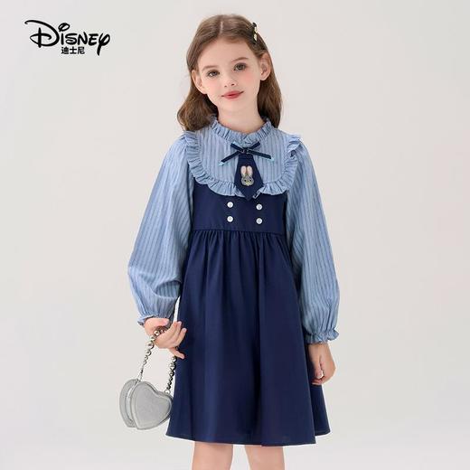 迪士尼童装女童连衣裙疯狂动物城春季兔子警官长袖中大童儿童裙子 商品图1