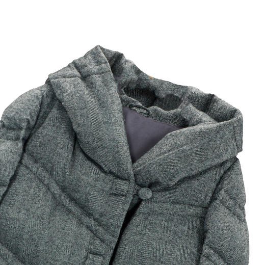 NANSONGSILK/NS设计感斜格连帽长款鹅绒服外套547045南宋 商品图8