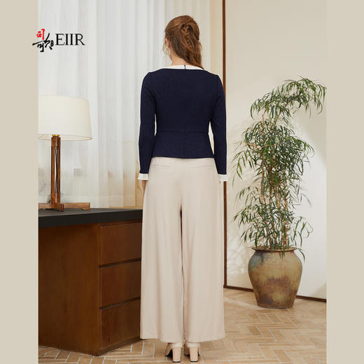 司歌弹力圆领长袖上衣收腰钉珠重工T921139X 商品图3