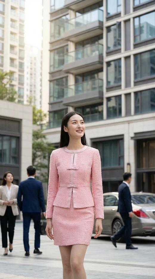 法式千金假两件收腰蝴蝶结连衣裙 商品图4