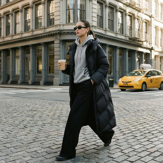 NANSONGSILK/NS加厚防风气质长款连帽过膝休闲百搭保暖鹅绒服547003南宋 商品图2