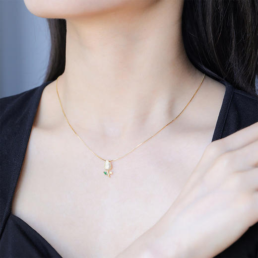 S1PC0127 周大生CHOW TAI SENG 银项链S925郁金香吊坠套链送女友生日节日礼物 商品图6