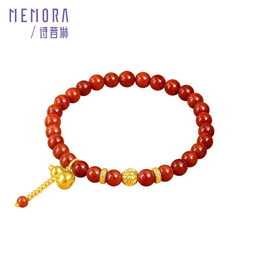 【新品首发】臻玉系列 足金南红葫芦核桃珠手串  福禄鸿运随身MEMORA诗普琳LB452601A 商品图6