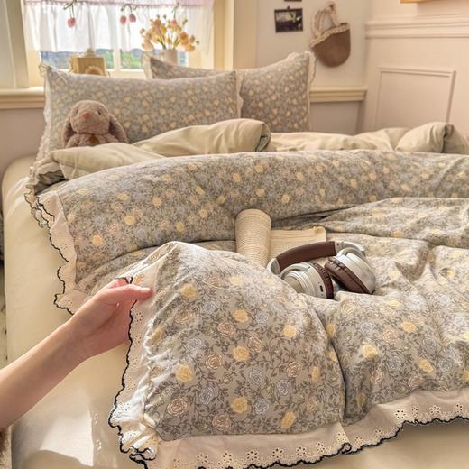 【YW】无忧购2026新款小清新云朵棉四件套A类仿棉云感纱花边小布袋（截单后3-5天开始发货) 商品图4